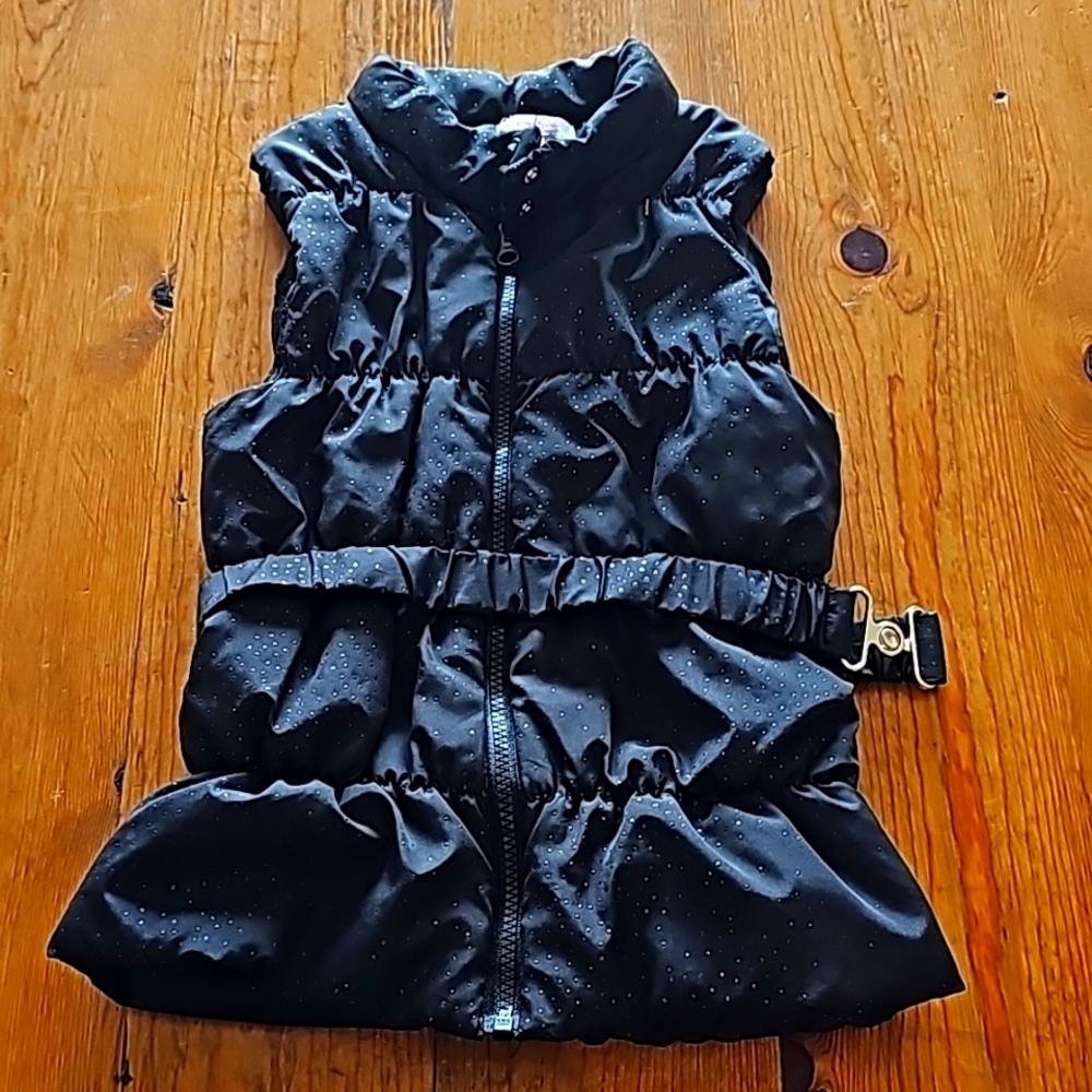Girls Puffy Belted Vest